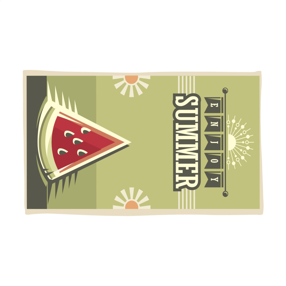 Logo trade promotional gifts picture of: Printed RPET BeachTowel 350 g/m² 100x180
