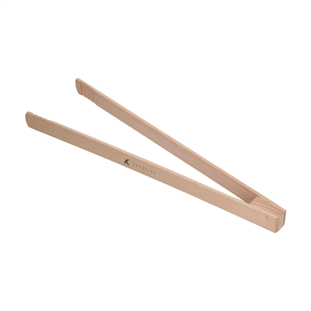 Logo trade promotional gift photo of: Pinza wooden BBQ tongs