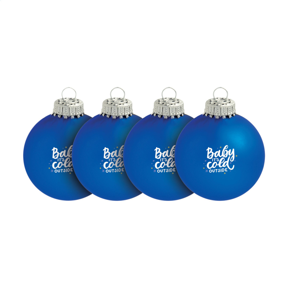 Logotrade promotional giveaway image of: Christmas Bauble Ø 6 cm - set of 4 - Made in Europe