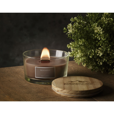 Logotrade promotional item image of: Wooosh Flame Scented Candle Dark Amber