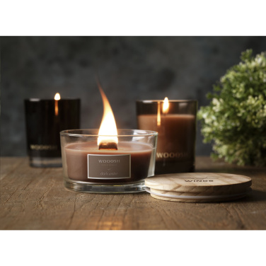 Logo trade promotional items image of: Wooosh Flame Scented Candle Dark Amber