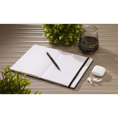 Logo trade promotional giveaways picture of: Bamboo Journal Naked Spine Paper Notebook Black A5