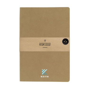 Logotrade promotional product image of: Paper Notebook GRS Washable Kraft Cover A5
