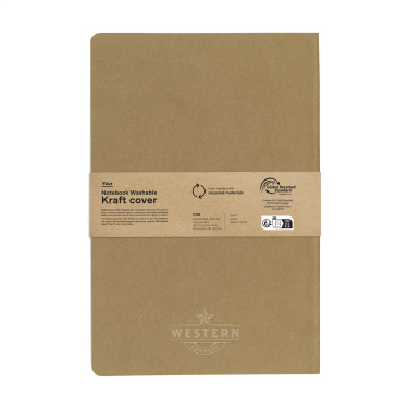 Logo trade promotional gifts picture of: Paper Notebook GRS Washable Kraft Cover A5