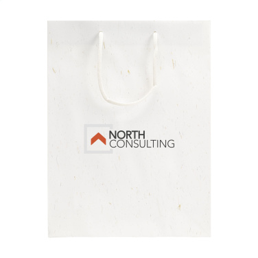 Logo trade corporate gifts image of: Leaf It Bag recycled with straw fibres (180 g/m²) L