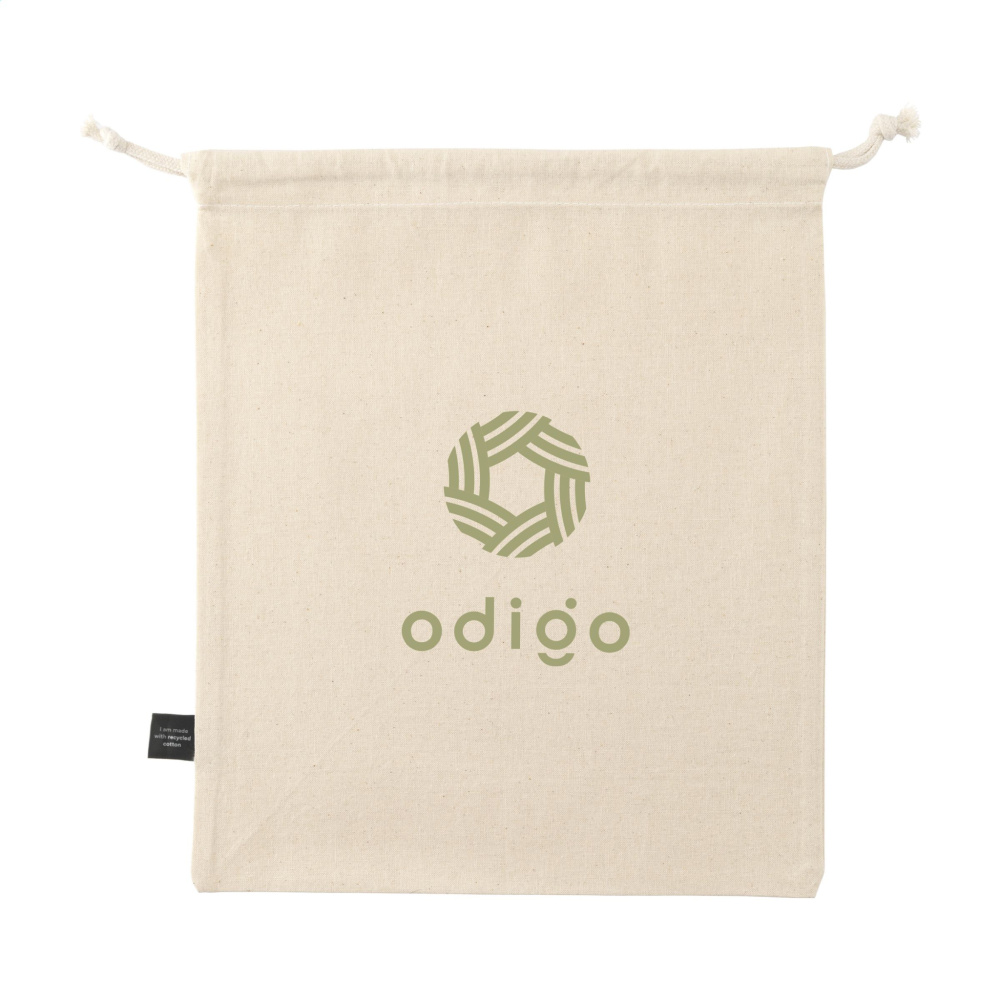 Logotrade business gift image of: Gift Pouch Natural GRS Recycled Cotton (150 g/m²) M
