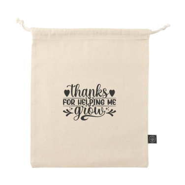 Logo trade promotional gifts image of: Gift Pouch Natural GRS Recycled Cotton (150 g/m²) M
