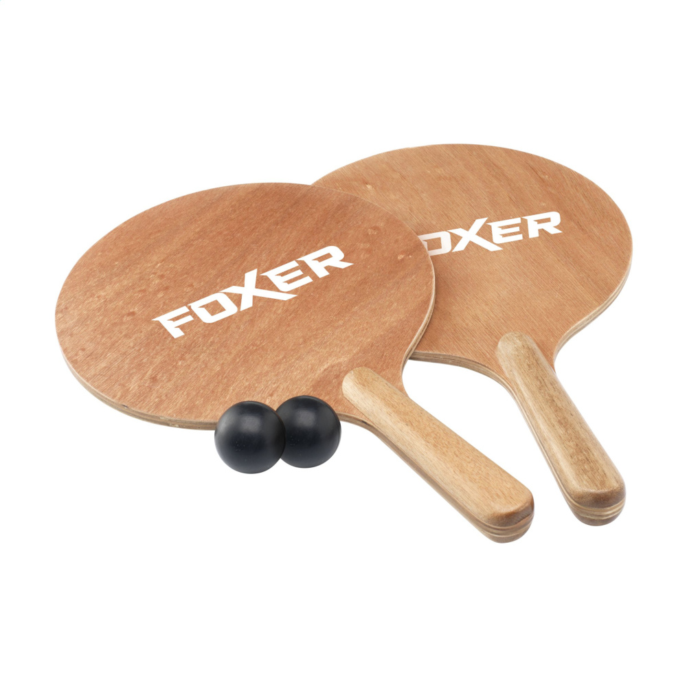 Logo trade advertising products image of: Playa Wood BeachTennis beach game