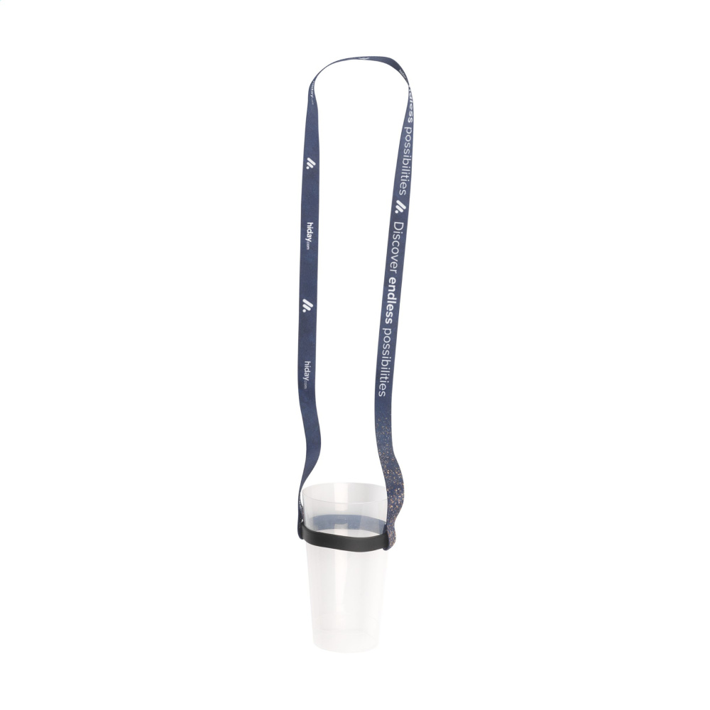 Logotrade corporate gifts photo of: Lanyard Sublimation RPET 1.5 cm with Cup holder