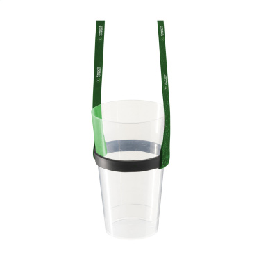 Logo trade business gift photo of: Lanyard Sublimation RPET 1.5 cm with Cup holder