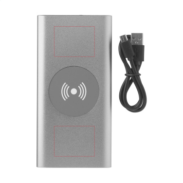 Logo trade corporate gifts picture of: Aluminium 8000 Wireless Powerbank wireless charger
