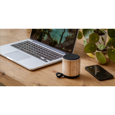 Logo trade corporate gifts image of: Timor Bamboo Wireless Speaker