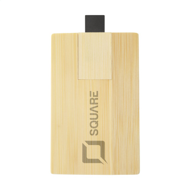 Logotrade corporate gift picture of: CreditCard USB Bamboo 64 GB