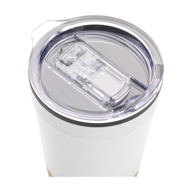 Logo trade business gifts image of: Kobe Bamboo RCS Recycled Steel 350 ml coffee cup