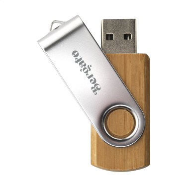 Logotrade promotional product picture of: USB Twist Bamboo 64 GB
