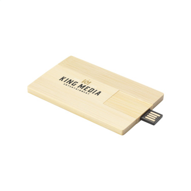 Logotrade advertising product image of: CreditCard USB Bamboo 16 GB