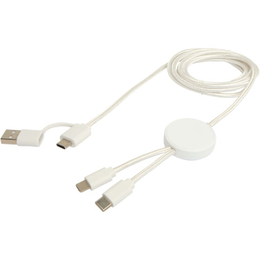 Logo trade promotional gifts image of: Citala 5-in-1 recycled plastic 150 cm data sync and 27W fast charge cable