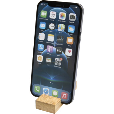 Logotrade promotional giveaway image of: Bosona bamboo phone holder with keychain