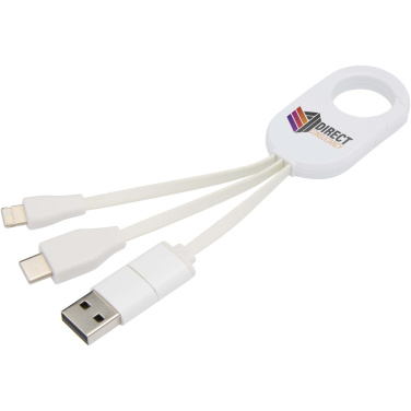 Logo trade promotional merchandise image of: Troop 4-in-1 recycled plastic charging cable