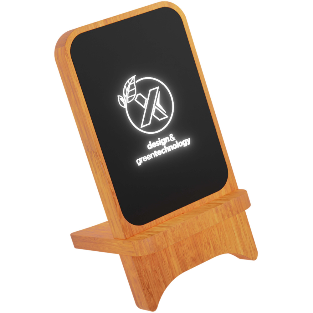 Logotrade promotional merchandise photo of: SCX.design W16 10W light-up wireless wooden stand