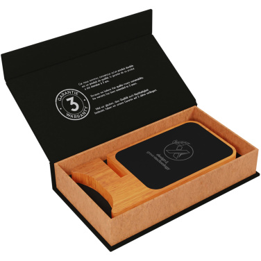 Logo trade promotional products picture of: SCX.design W16 10W light-up wireless wooden stand