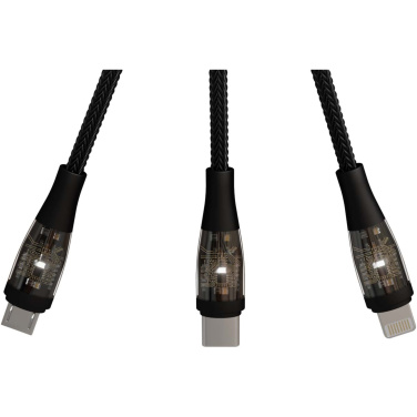 Logo trade promotional giveaway photo of: SCX.design C50 5-in-1 fast charging 100W/5A cable with digital display