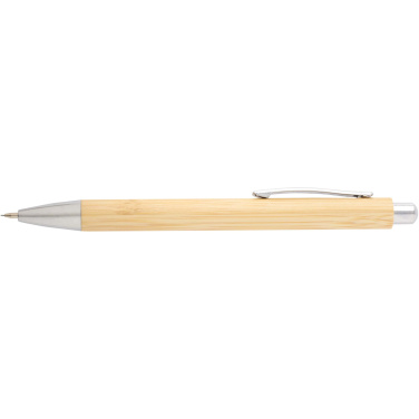 Logo trade promotional merchandise image of: Oblys bamboo ballpoint pen and mechanical pencil set (black ink)