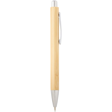 Logo trade promotional products image of: Oblys bamboo ballpoint pen and mechanical pencil set (black ink)