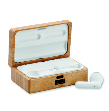 Logo trade promotional products picture of: TWS earbuds in bamboo case