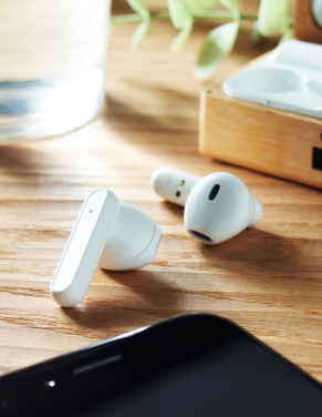 Logo trade advertising product photo of: TWS earbuds in bamboo case