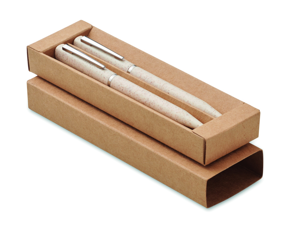 Logotrade promotional merchandise picture of: Wheat straw/ABS twist pen set
