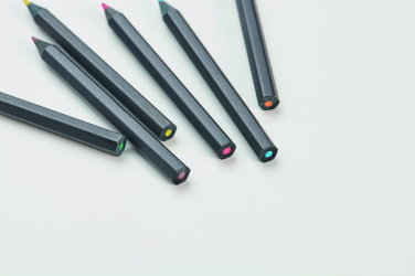 Logo trade business gift photo of: 6 black colouring pencils