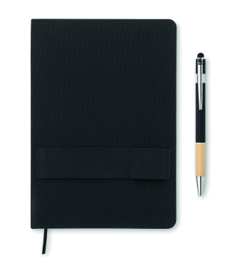 Logo trade promotional products picture of: A5 RPET notebook with pen