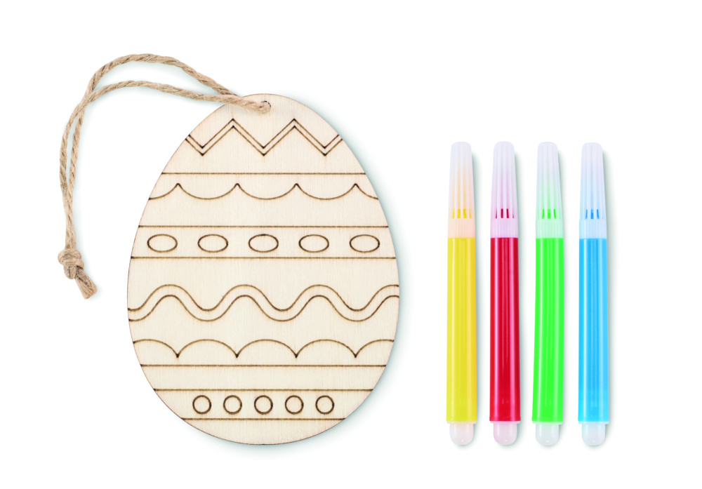 Logotrade promotional item picture of: Wooden egg painting set