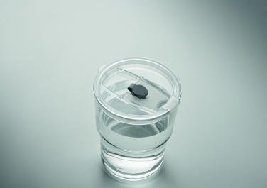 Logotrade promotional item picture of: Glass tumbler with straw 400ml