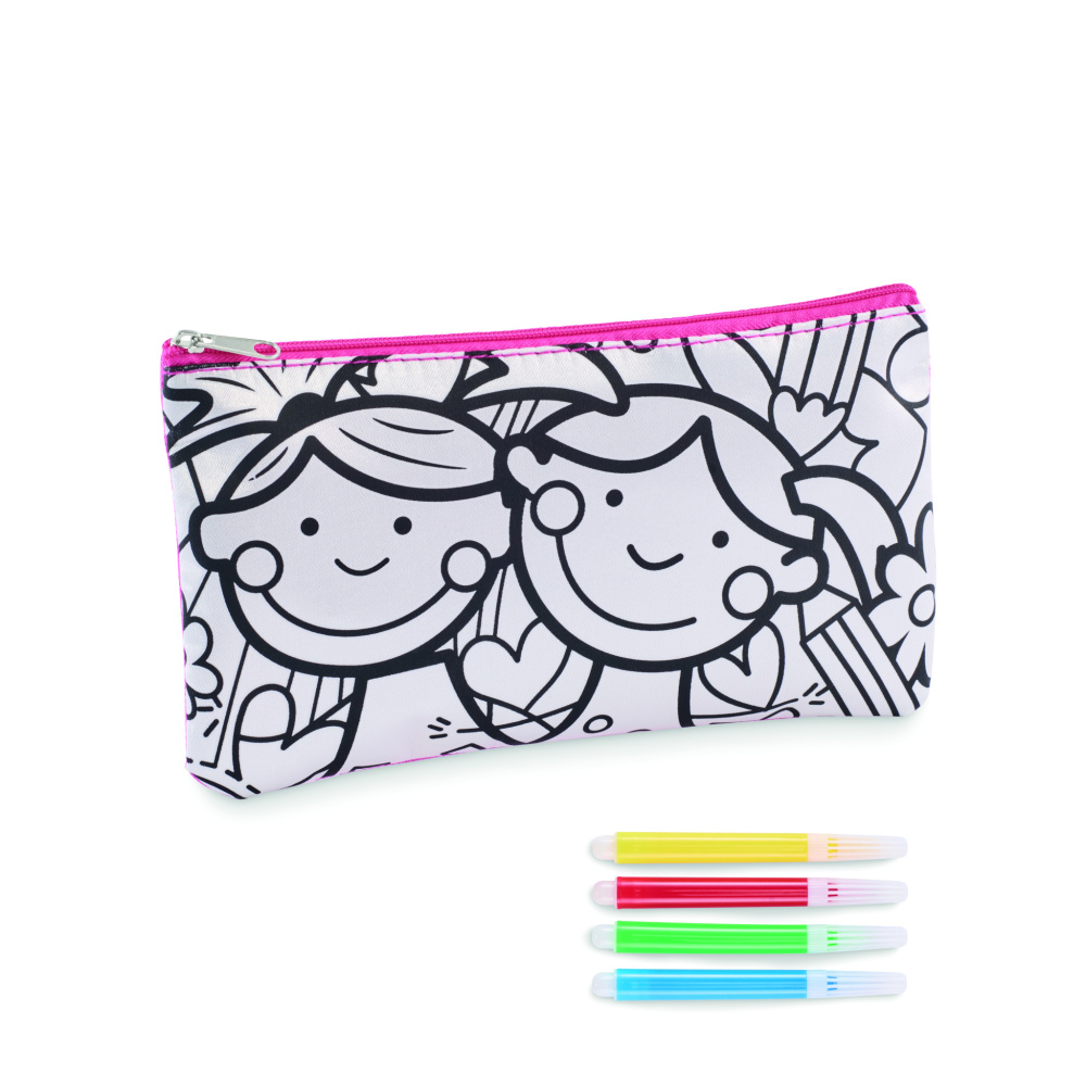 Logo trade promotional giveaways image of: Pencil case with markers