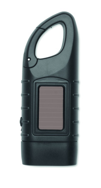 Logo trade corporate gifts image of: Solar torch with dynamo crank