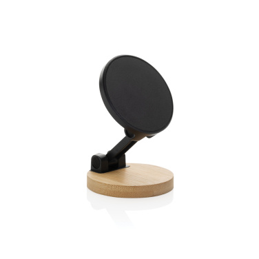 Logo trade business gift photo of: Magmount RCS recycled plastic and bamboo phone stand