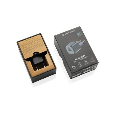 Logotrade promotional product image of: Urban Vitamin Monterey RCS recycled plastic 20W GAN charger