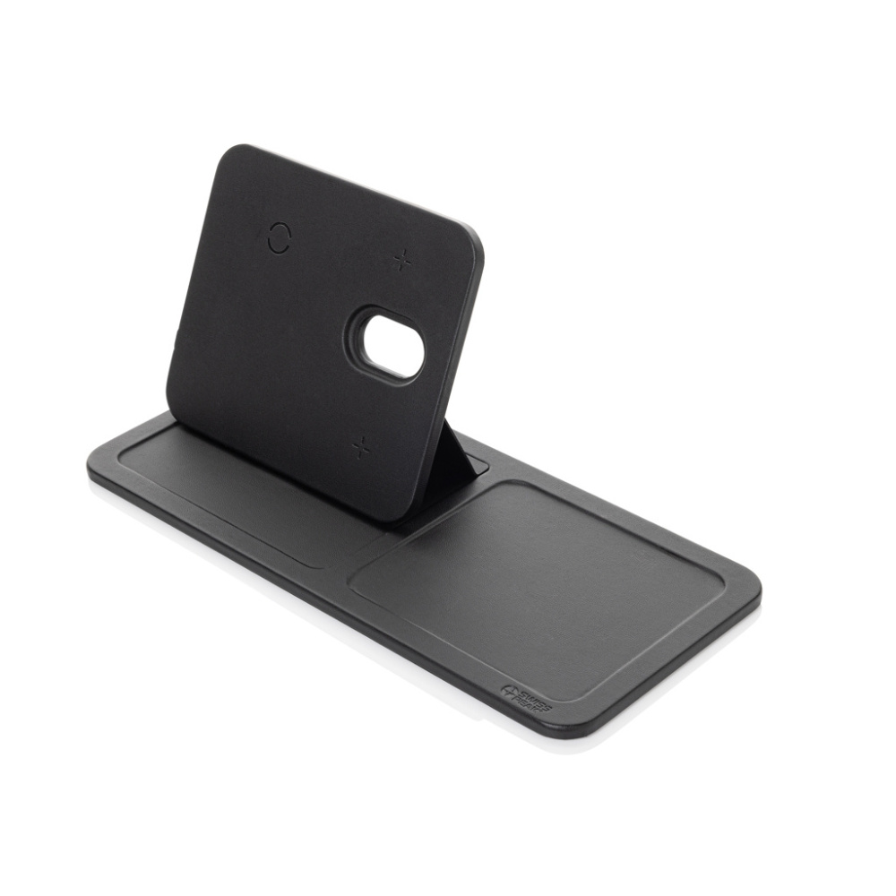Logotrade promotional merchandise picture of: Swiss Peak 3 in 1 RCS recycled PU wireless charger desk tray