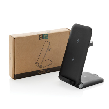 Logotrade promotional giveaway image of: Powerpal 3 in 1 RCS recycled plastic 15W charger