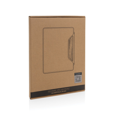Logo trade corporate gift photo of: Teri AWARE™ RPET and walnut A4 portfolio