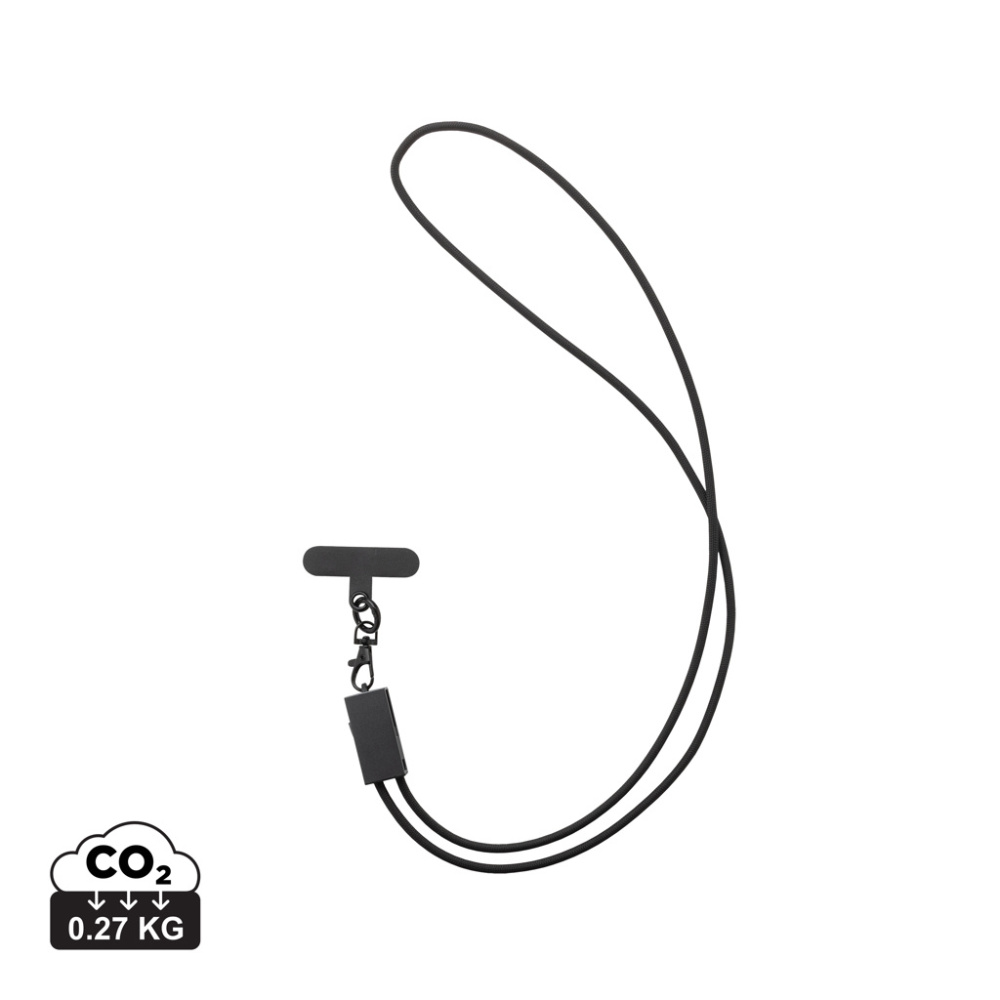 Logotrade promotional product picture of: Terra RCS recycled PET phone cord with dual charge cable