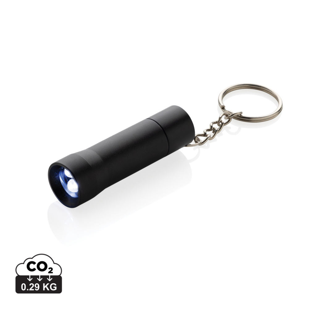 Logo trade promotional products image of: Flash RCS recycled aluminium keychain torch