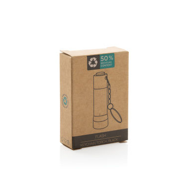 Logo trade promotional merchandise image of: Flash RCS recycled aluminium keychain torch