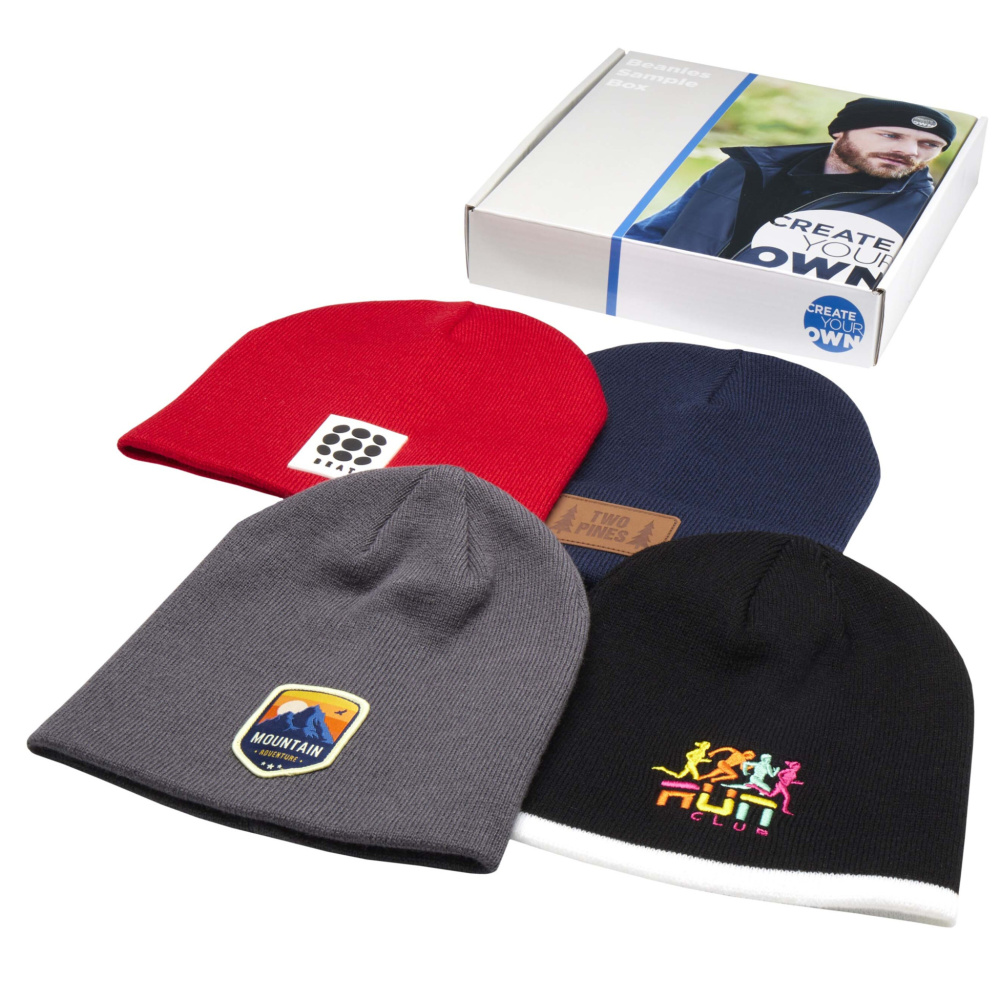 Logo trade advertising products image of: Beanie sample box
