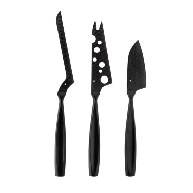 Logo trade promotional products picture of: BOSKA Cheese Knife Set Monaco+ Black