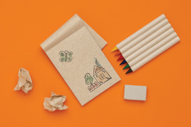 Logo trade corporate gifts picture of: Micki GRS infinity 6pc coloring pencil set with notepad