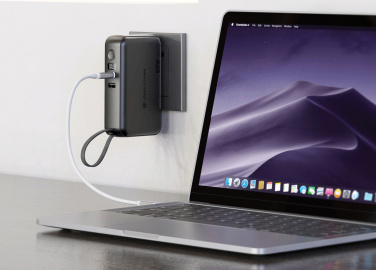 Logo trade promotional item photo of: Urban Vitamin Eureka hybrid GANcharger 10000mah powerbank65W