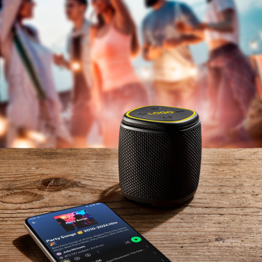 Logo trade promotional giveaways image of: Bluetooth speaker HERMON Schwarzwolf